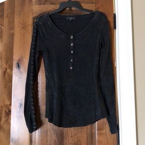 Black Velour Henley